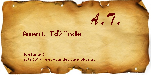 Ament Tünde névjegykártya