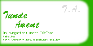 tunde ament business card